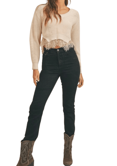 The Betty Cropped Lace Sweater
