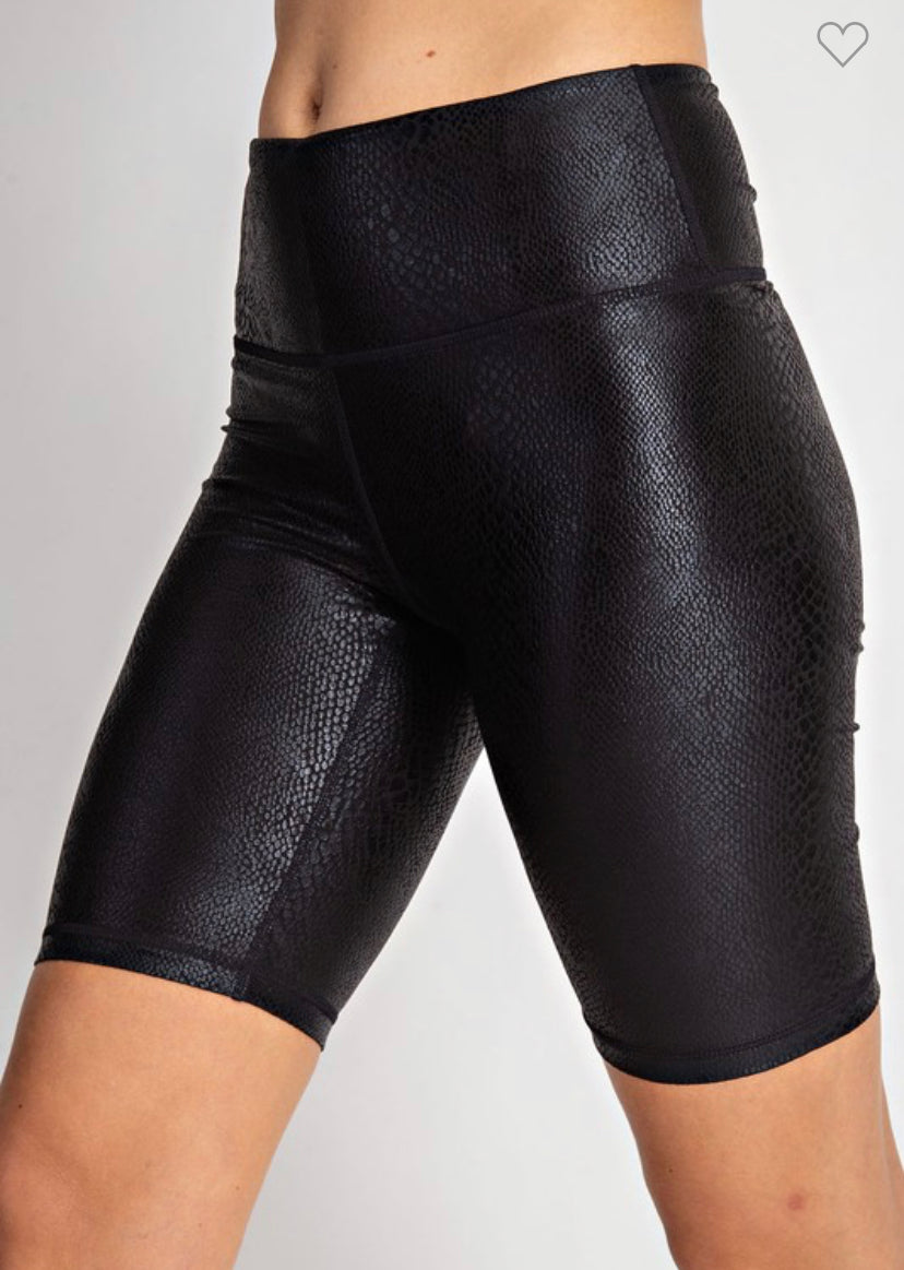Bowie Faux Leather Biker Short