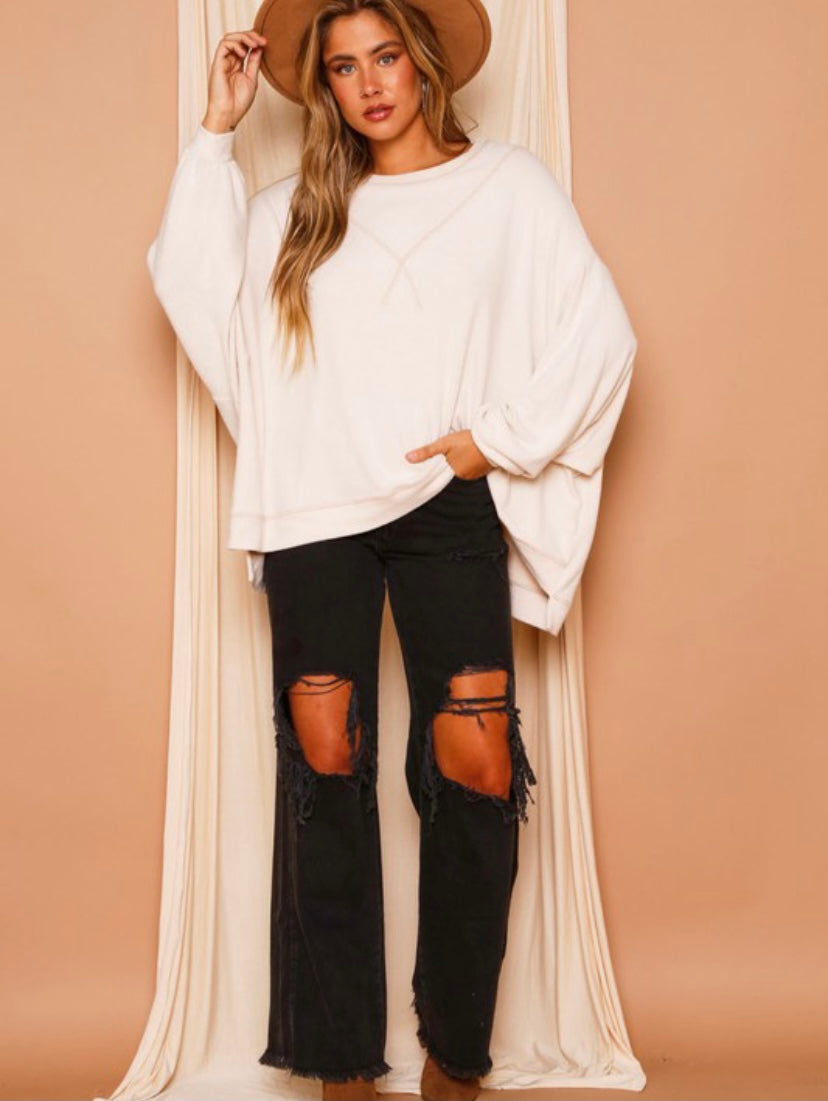 oversized off the shoulder top