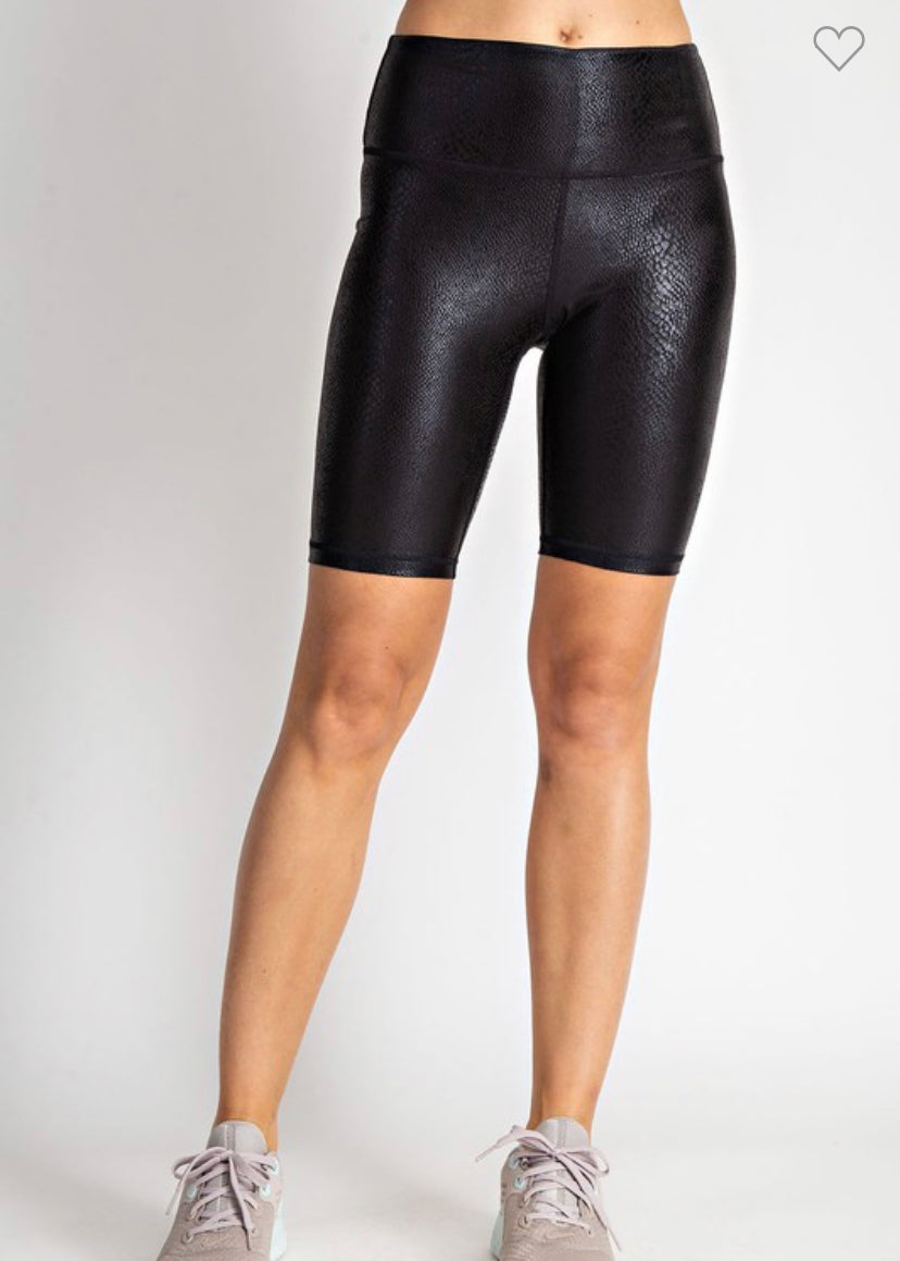 Bowie Faux Leather Biker Short
