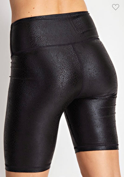 Bowie Faux Leather Biker Short