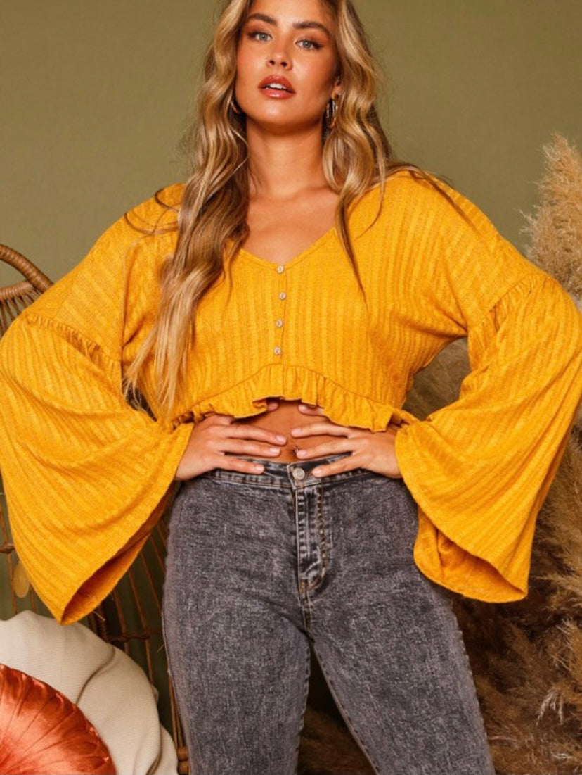 bell sleeve crop top