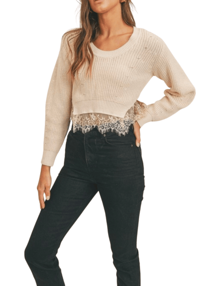 The Betty Cropped Lace Sweater