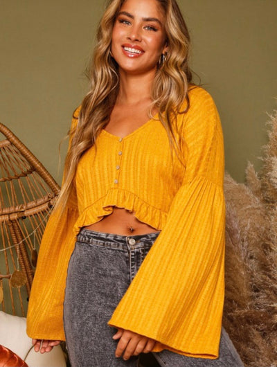 bell sleeve crop top